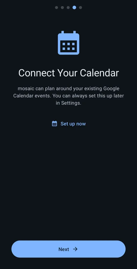 Optionally connect Google Calendar